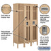 Salsbury 12" Wide Single Tier See-Through Metal Locker - 3 Wide - 5 Feet High - 12 Inches Deep - Tan - Unassembled - Sweatfully