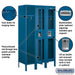 Salsbury 12" Wide Single Tier See-Through Metal Locker - 3 Wide - 5 Feet High - 15 Inches Deep - Blue - Unassembled - Sweatfully