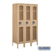 Salsbury 12" Wide Single Tier See-Through Metal Locker - 3 Wide - 5 Feet High - 15 Inches Deep - Tan - Assembled - Sweatfully