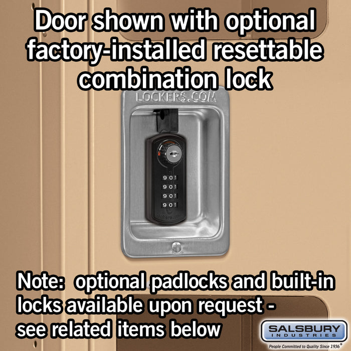 Salsbury 12" Wide Single Tier See-Through Metal Locker - 3 Wide - 5 Feet High - 15 Inches Deep - Tan - Unassembled - Sweatfully