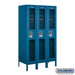 Salsbury 12" Wide Single Tier See-Through Metal Locker - 3 Wide - 5 Feet High - 18 Inches Deep - Blue - Unassembled - Sweatfully