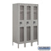 Salsbury 12" Wide Single Tier See-Through Metal Locker - 3 Wide - 5 Feet High - 18 Inches Deep - Gray - Assembled - Sweatfully