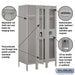 Salsbury 12" Wide Single Tier See-Through Metal Locker - 3 Wide - 5 Feet High - 18 Inches Deep - Gray - Unassembled - Sweatfully