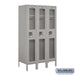 Salsbury 12" Wide Single Tier See-Through Metal Locker - 3 Wide - 5 Feet High - 18 Inches Deep - Gray - Unassembled - Sweatfully