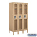 Salsbury 12" Wide Single Tier See-Through Metal Locker - 3 Wide - 5 Feet High - 18 Inches Deep - Tan - Unassembled - Sweatfully