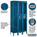 Salsbury 12" Wide Single Tier See-Through Metal Locker - 3 Wide - 6 Feet High - 12 Inches Deep - Blue - Assembled - Sweatfully