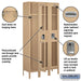 Salsbury 12" Wide Single Tier See-Through Metal Locker - 3 Wide - 6 Feet High - 12 Inches Deep - Tan - Assembled - Sweatfully