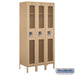 Salsbury 12" Wide Single Tier See-Through Metal Locker - 3 Wide - 6 Feet High - 18 Inches Deep - Tan - Assembled - Sweatfully