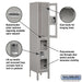 Salsbury 12" Wide Double Tier See-Through Metal Locker - 1 Wide - 5 Feet High - 12 Inches Deep - Gray - Assembled - Sweatfully