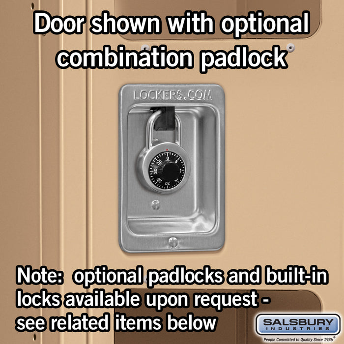 Salsbury 12" Wide Double Tier See-Through Metal Locker - 1 Wide - 5 Feet High - 12 Inches Deep - Tan - Assembled - Sweatfully