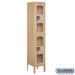Salsbury 12" Wide Double Tier See-Through Metal Locker - 1 Wide - 5 Feet High - 12 Inches Deep - Tan - Assembled - Sweatfully