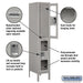 Salsbury 12" Wide Double Tier See-Through Metal Locker - 1 Wide - 5 Feet High - 15 Inches Deep - Gray - Assembled - Sweatfully