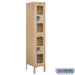 Salsbury 12" Wide Double Tier See-Through Metal Locker - 1 Wide - 5 Feet High - 15 Inches Deep - Tan - Unassembled - Sweatfully