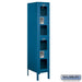 Salsbury 12" Wide Double Tier See-Through Metal Locker - 1 Wide - 5 Feet High - 18 Inches Deep - Blue - Assembled - Sweatfully