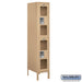 Salsbury 12" Wide Double Tier See-Through Metal Locker - 1 Wide - 5 Feet High - 18 Inches Deep - Tan - Unassembled - Sweatfully