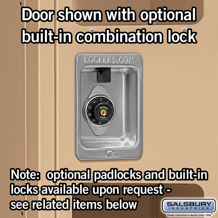 Salsbury 12" Wide Double Tier See-Through Metal Locker - 1 Wide - 6 Feet High - 12 Inches Deep - Tan - Assembled - Sweatfully