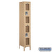 Salsbury 12" Wide Double Tier See-Through Metal Locker - 1 Wide - 6 Feet High - 15 Inches Deep - Tan - Unassembled - Sweatfully