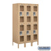 Salsbury 12" Wide Double Tier See-Through Metal Locker - 3 Wide - 5 Feet High - 18 Inches Deep - Tan - Assembled - Sweatfully