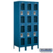 Salsbury 12" Wide Double Tier See-Through Metal Locker - 3 Wide - 6 Feet High - 18 Inches Deep - Blue - Unassembled - Sweatfully