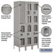Salsbury 12" Wide Double Tier See-Through Metal Locker - 3 Wide - 6 Feet High - 18 Inches Deep - Gray - Assembled - Sweatfully