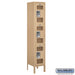 Salsbury 12" Wide Triple Tier See-Through Metal Locker - 1 Wide - 5 Feet High - 12 Inches Deep - Tan - Unassembled - Sweatfully