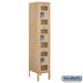 Salsbury 12" Wide Triple Tier See-Through Metal Locker - 1 Wide - 5 Feet High - 15 Inches Deep - Tan - Unassembled - Sweatfully