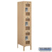 Salsbury 12" Wide Triple Tier See-Through Metal Locker - 1 Wide - 5 Feet High - 18 Inches Deep - Tan - Assembled - Sweatfully