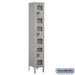 Salsbury 12" Wide Triple Tier See-Through Metal Locker - 1 Wide - 6 Feet High - 12 Inches Deep - Gray - Assembled - Sweatfully