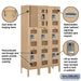 Salsbury 12" Wide Triple Tier See-Through Metal Locker - 3 Wide - 5 Feet High - 12 Inches Deep - Tan - Assembled - Sweatfully
