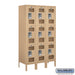 Salsbury 12" Wide Triple Tier See-Through Metal Locker - 3 Wide - 5 Feet High - 15 Inches Deep - Tan - Assembled - Sweatfully