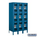 Salsbury 12" Wide Triple Tier See-Through Metal Locker - 3 Wide - 5 Feet High - 18 Inches Deep - Blue - Unassembled - Sweatfully