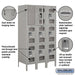 Salsbury 12" Wide Triple Tier See-Through Metal Locker - 3 Wide - 5 Feet High - 18 Inches Deep - Gray - Assembled - Sweatfully