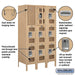 Salsbury 12" Wide Triple Tier See-Through Metal Locker - 3 Wide - 5 Feet High - 18 Inches Deep - Tan - Unassembled - Sweatfully