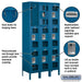 Salsbury 12" Wide Triple Tier See-Through Metal Locker - 3 Wide - 6 Feet High - 15 Inches Deep - Blue - Assembled - Sweatfully