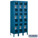 Salsbury 12" Wide Triple Tier See-Through Metal Locker - 3 Wide - 6 Feet High - 15 Inches Deep - Blue - Assembled - Sweatfully