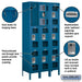 Salsbury 12" Wide Triple Tier See-Through Metal Locker - 3 Wide - 6 Feet High - 15 Inches Deep - Blue - Unassembled - Sweatfully