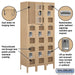 Salsbury 12" Wide Triple Tier See-Through Metal Locker - 3 Wide - 6 Feet High - 15 Inches Deep - Tan - Unassembled - Sweatfully