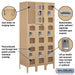 Salsbury 12" Wide Triple Tier See-Through Metal Locker - 3 Wide - 6 Feet High - 18 Inches Deep - Tan - Unassembled - Sweatfully