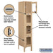 Salsbury 12" Wide Four Tier See-Through Metal Locker - 1 Wide - 5 Feet High - 15 Inches Deep - Tan - Assembled - Sweatfully