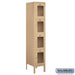 Salsbury 12" Wide Four Tier See-Through Metal Locker - 1 Wide - 5 Feet High - 15 Inches Deep - Tan - Assembled - Sweatfully