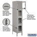 Salsbury 12" Wide Four Tier See-Through Metal Locker - 1 Wide - 5 Feet High - 18 Inches Deep - Gray - Assembled - Sweatfully