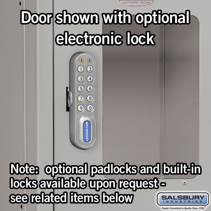Salsbury 12" Wide Four Tier See-Through Metal Locker - 1 Wide - 5 Feet High - 18 Inches Deep - Gray - Assembled - Sweatfully