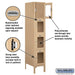 Salsbury 12" Wide Four Tier See-Through Metal Locker - 1 Wide - 5 Feet High - 18 Inches Deep - Tan - Unassembled - Sweatfully