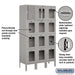 Salsbury 12" Wide Four Tier See-Through Metal Locker - 3 Wide - 5 Feet High - 12 Inches Deep - Gray - Unassembled - Sweatfully