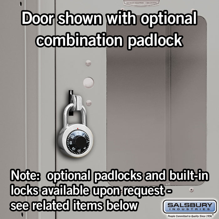 Salsbury 12" Wide Four Tier See-Through Metal Locker - 3 Wide - 6 Feet High - 12 Inches Deep - Gray - Assembled - Sweatfully