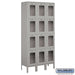 Salsbury 12" Wide Four Tier See-Through Metal Locker - 3 Wide - 6 Feet High - 12 Inches Deep - Gray - Assembled - Sweatfully