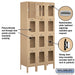 Salsbury 12" Wide Four Tier See-Through Metal Locker - 3 Wide - 6 Feet High - 15 Inches Deep - Tan - Assembled - Sweatfully