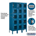 Salsbury 12" Wide Five Tier Box Style See-Through Metal Locker - 3 Wide - 5 Feet High - 12 Inches Deep - Blue - Unassembled - Sweatfully
