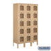 Salsbury 12" Wide Five Tier Box Style See-Through Metal Locker - 3 Wide - 5 Feet High - 12 Inches Deep - Tan - Assembled - Sweatfully