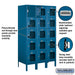 Salsbury 12" Wide Five Tier Box Style See-Through Metal Locker - 3 Wide - 5 Feet High - 18 Inches Deep - Blue - Unassembled - Sweatfully